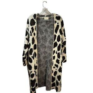 Dreamers Cheetah Open Sweater Cardigan S/M NWOT‎